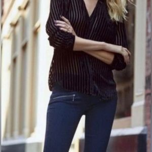 PAIGE • Ultra Skinny Indio Mid Rise Denim Jeans With Zipper Details Size 26